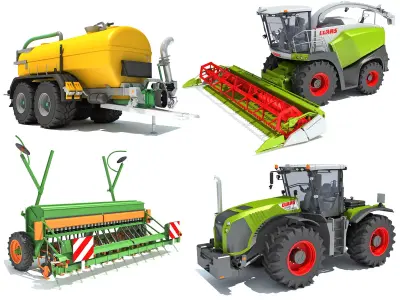 Claas Farm Equipment Collection 3D Model Pack