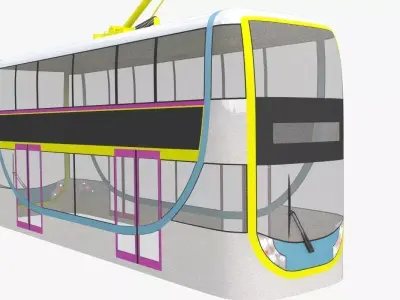 Doubledecker tram Free 3D model