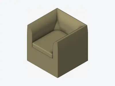 Furniture - Armchair - Contemporary - Line - Type 4 Low-poly 3D model