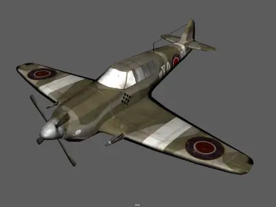 AirCraft second world war Low-poly 3D model