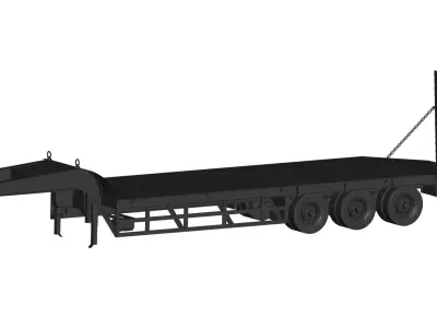low bed trailer 3D model from CGTrader
