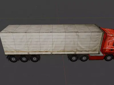  European Cargo Truck 8x4 Low-poly 3D model