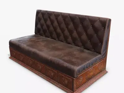 Antique Couch Low-poly 3D model