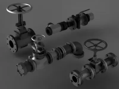 pipe pipes industrial low poly pipeline valve game 3D model from CGTrader