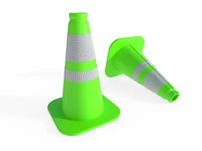 Road Cone M3 - With STL Free low-poly 3D model