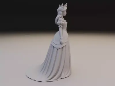 Fantasy Princess Statue - Royal Queen Gown 3D print model