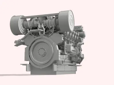 Diesel engine 3512 Cat marine 3D print model