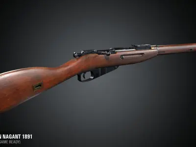 PBR Mosin Nagant rifle 1891 Free low-poly 3D model