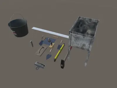construction tool SET Low-poly 3D model purchase