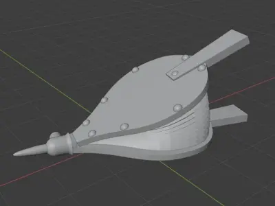 Bellows sword with wooden handle 3D model