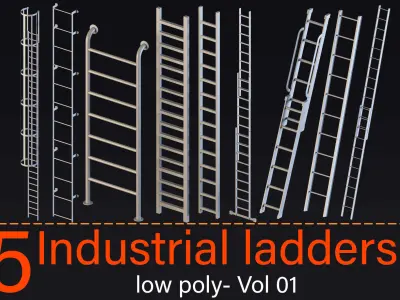 75 Industrial ladders- Vol 01 3D model