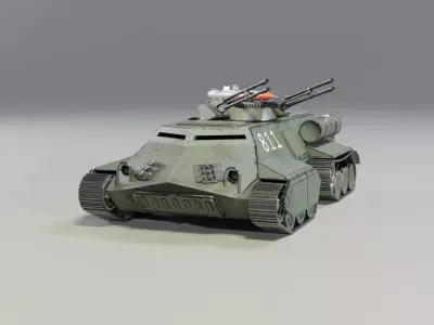 Heavy armored personnel carrier RedAlert LowPoly GameReady Low-poly 3D model