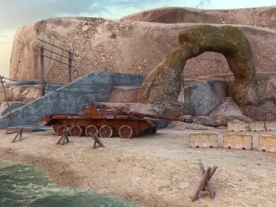 Battle Map Level Game Ready Low-poly 3D model