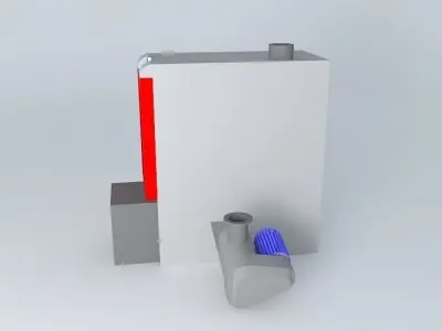 Fröling T4 wood chips boiler, agitator on the RIGHT Free 3D model