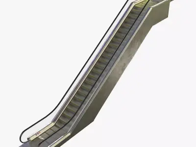 Escalator Low-poly 3D model get