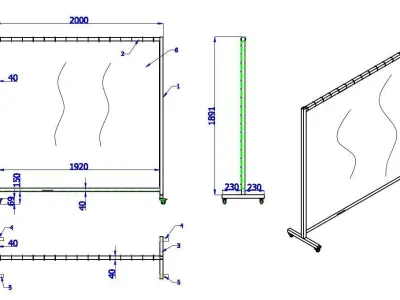 Portable Welding Curtains  3D model
