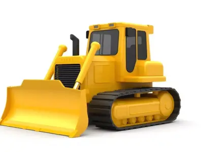 Stylized Cartoon Heavy Bulldozer 3D Model Low-poly 3D model