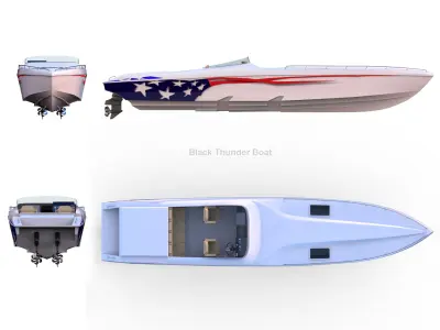 Black Thunder Boat 3D model