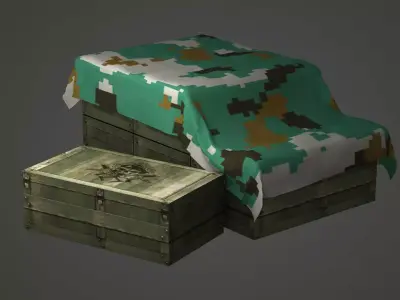 military crate package storage ammo gun 3D model