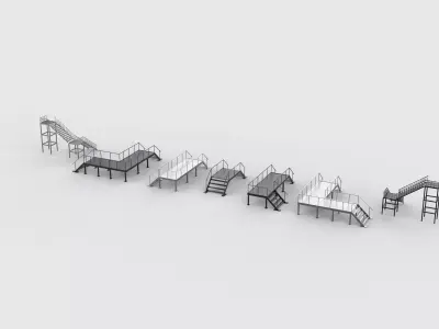 Industrial Staircases set  3D model
