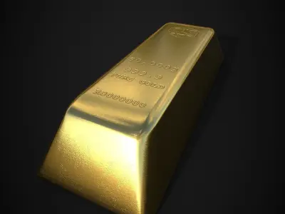 Gold Brick 50 000g Low-poly 3D model