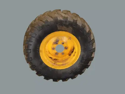 Truck Wheel Low-poly 3D Model Low-poly 3D model