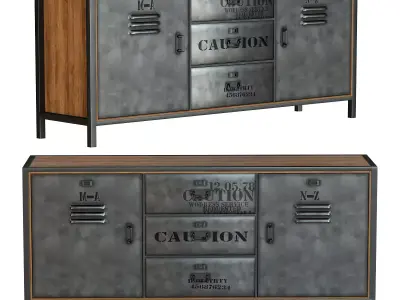 Manufacture metal industrial sideboard 3D model purchase