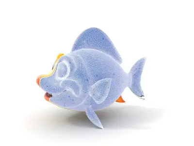 Cartoon Fish Character Model Pack Low-poly 3D model
