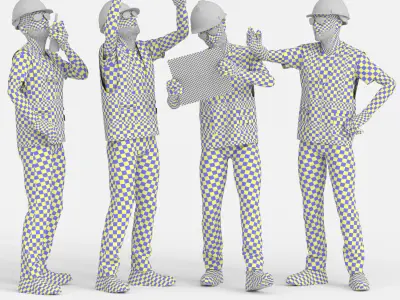 Realistic 3D Construction Worker Outfit - PPE Set Low-poly 3D model