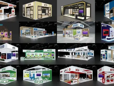 EXHIBITION BOOTH COLLECTION VRAY 3D Model Pack
