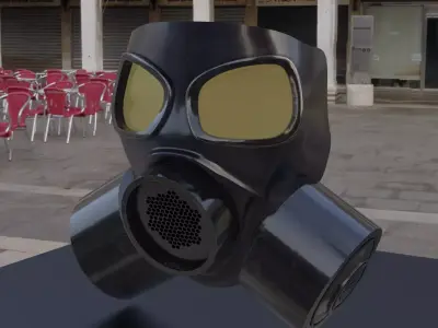 Military Gas Mask Low-poly 3D model
