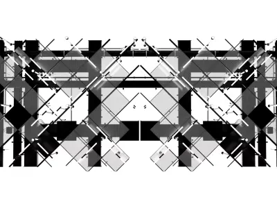 Industrial LED Ceiling Lighting Grid - Warehouse Hanging Light  Low-poly 3D model