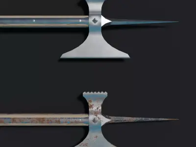 Medieval Poleaxe Low-poly 3D model