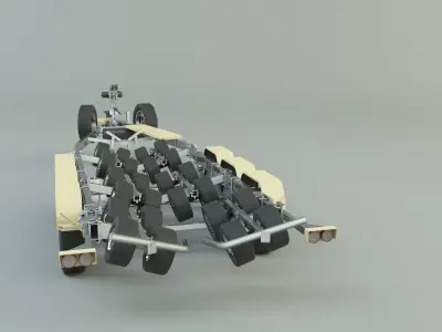 tri axle boat trailer model 3D model