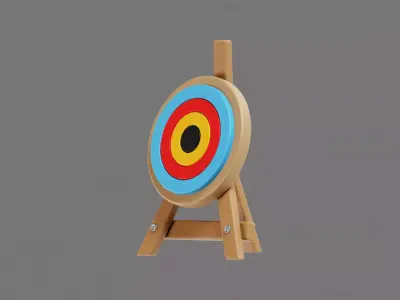 Archery Target Board Low-poly 3D model