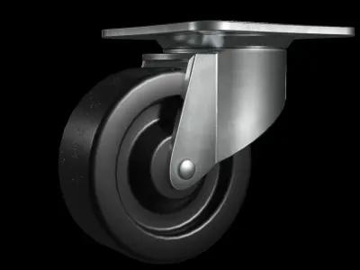 Caster Wheel Low-poly 3D model by Adhitama