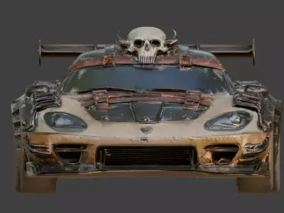 Wasteland Vanguard Raider Supercar Low-poly 3D model