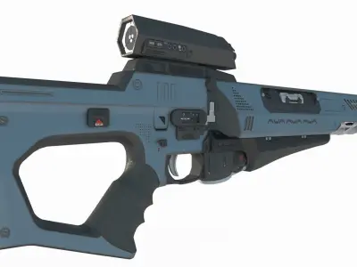 Future sci-fi weapon sniper rifle 3D model