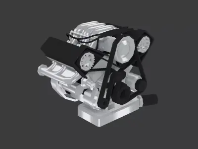 Audi V6 ABC Low poly Low-poly 3D model