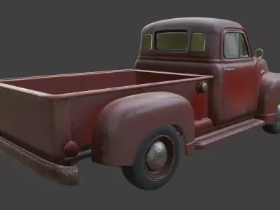 Vintage Rusty Pickup Truck 3D Model 3D model 14