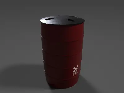Chemical Drum Low-poly 3D model
