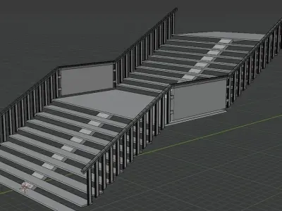 Metal staircase Free low-poly 3D model
