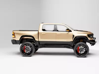 Custom Lifted Ram TRX Pickup Truck 3D Rigged Model Low-poly 3D model purchase