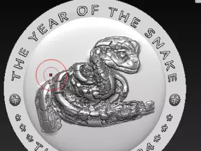 Snake Futuristic Coin 3D model