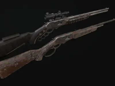 Winchester sniper rifle Low-poly 3D model