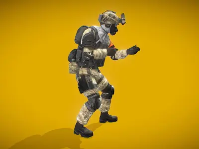 Battle Royale Soldier 1 Low-poly 3D model