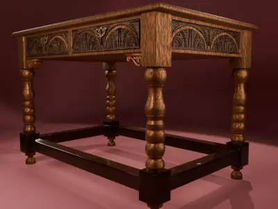 Antique Desk 3D model purchase