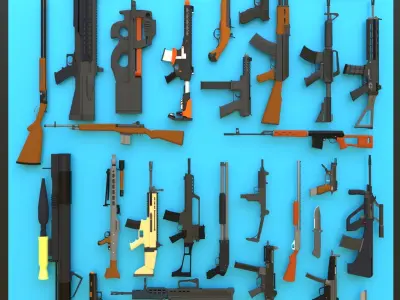ALL WEAPONS PACK - Models and Textures Low-poly 3D model Low-poly 3D model