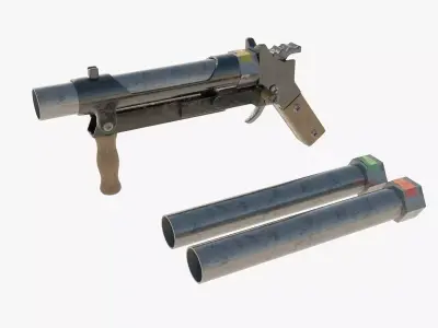Pipe Hand Cannon Shotgun Low-poly 3D model