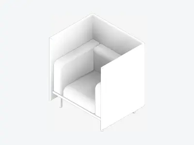 Furniture - Sofa - Contemporary - Flame - Chair Low-poly 3D model